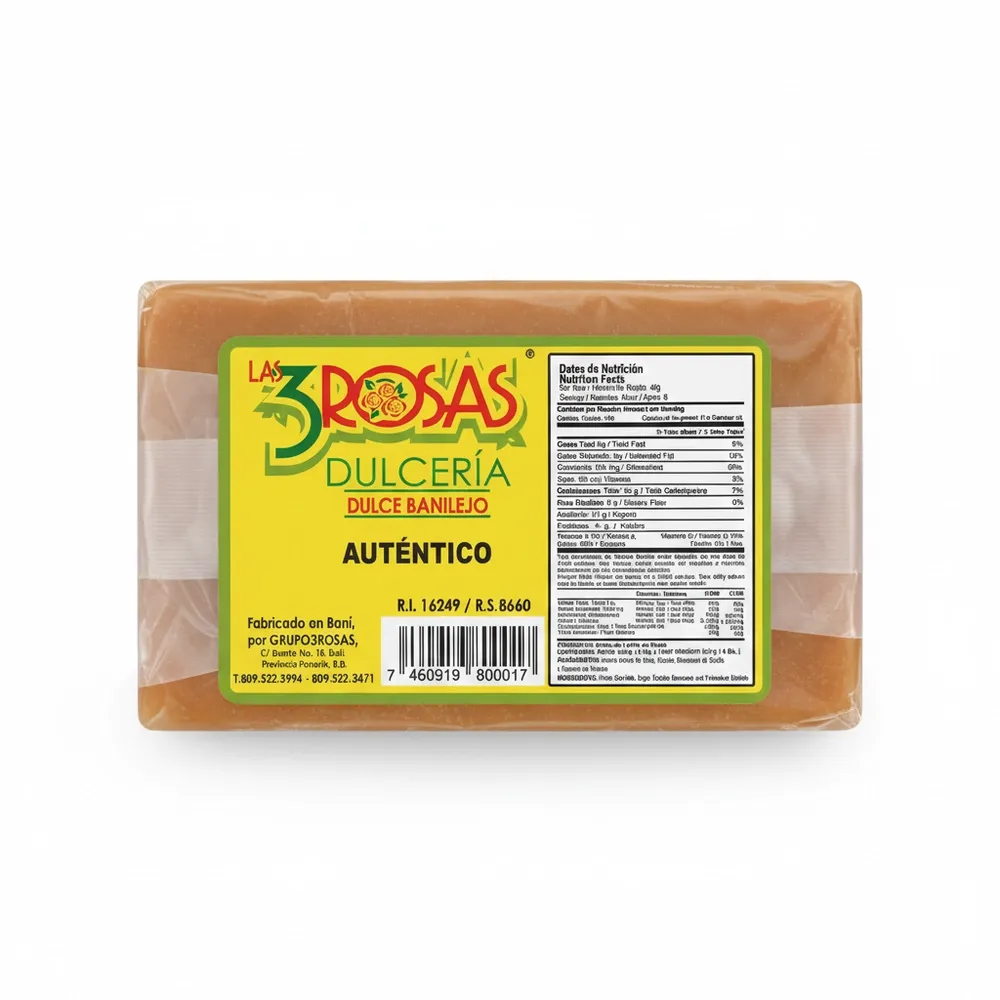 Dulce Leche Las 3 Rosas Autentico Barra
