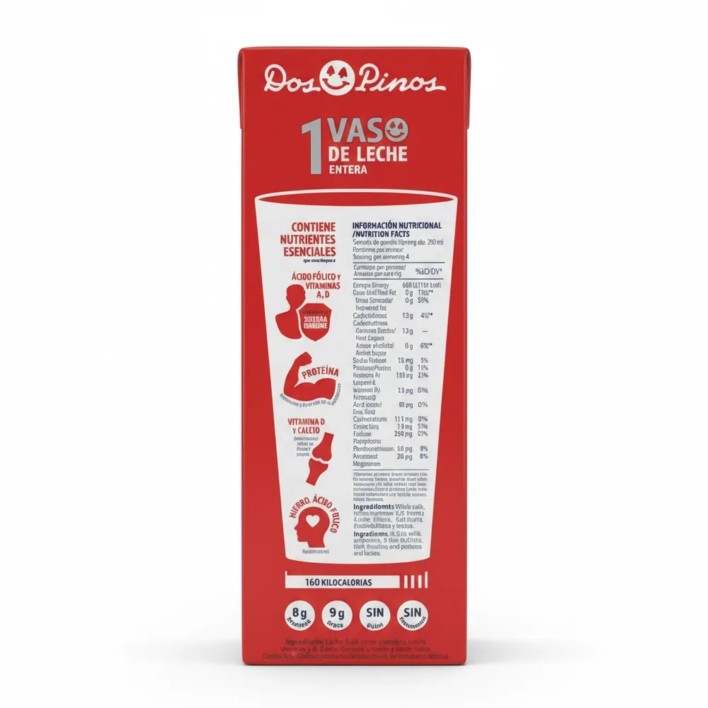 Dos Pinos Leche Entera 1 Lt