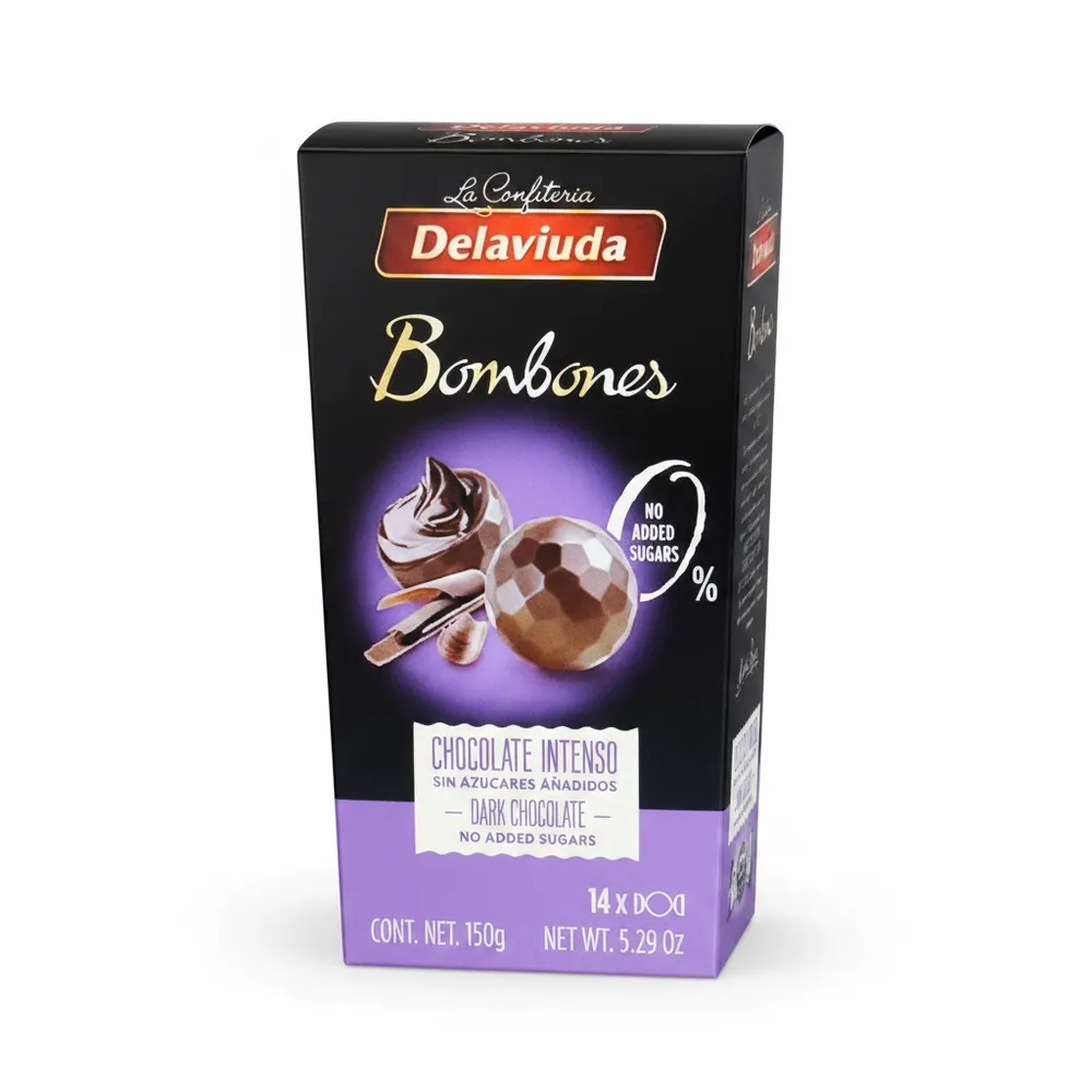 Bombones Delaviuda Chocolate Negro Sin Azucar 150 Gr