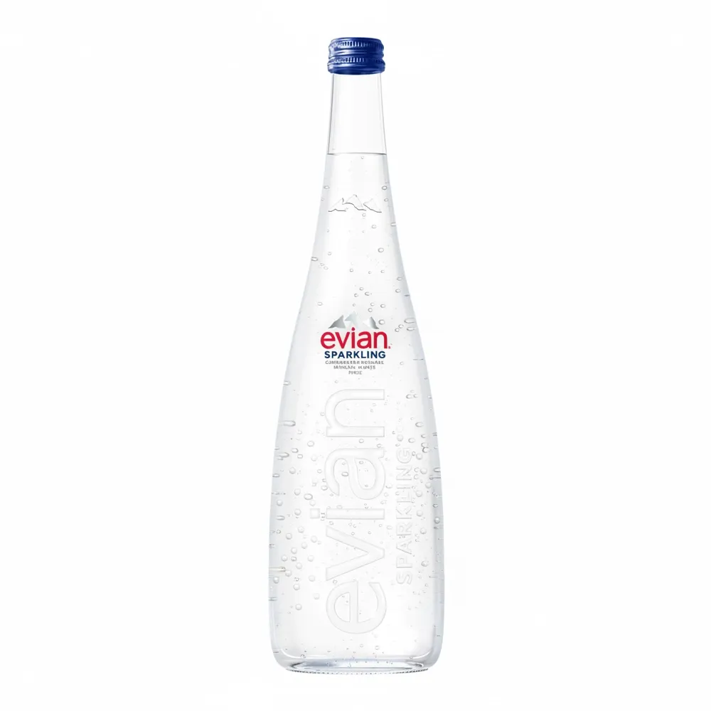 Agua Mineral con Gas Evian 0.75 Litros