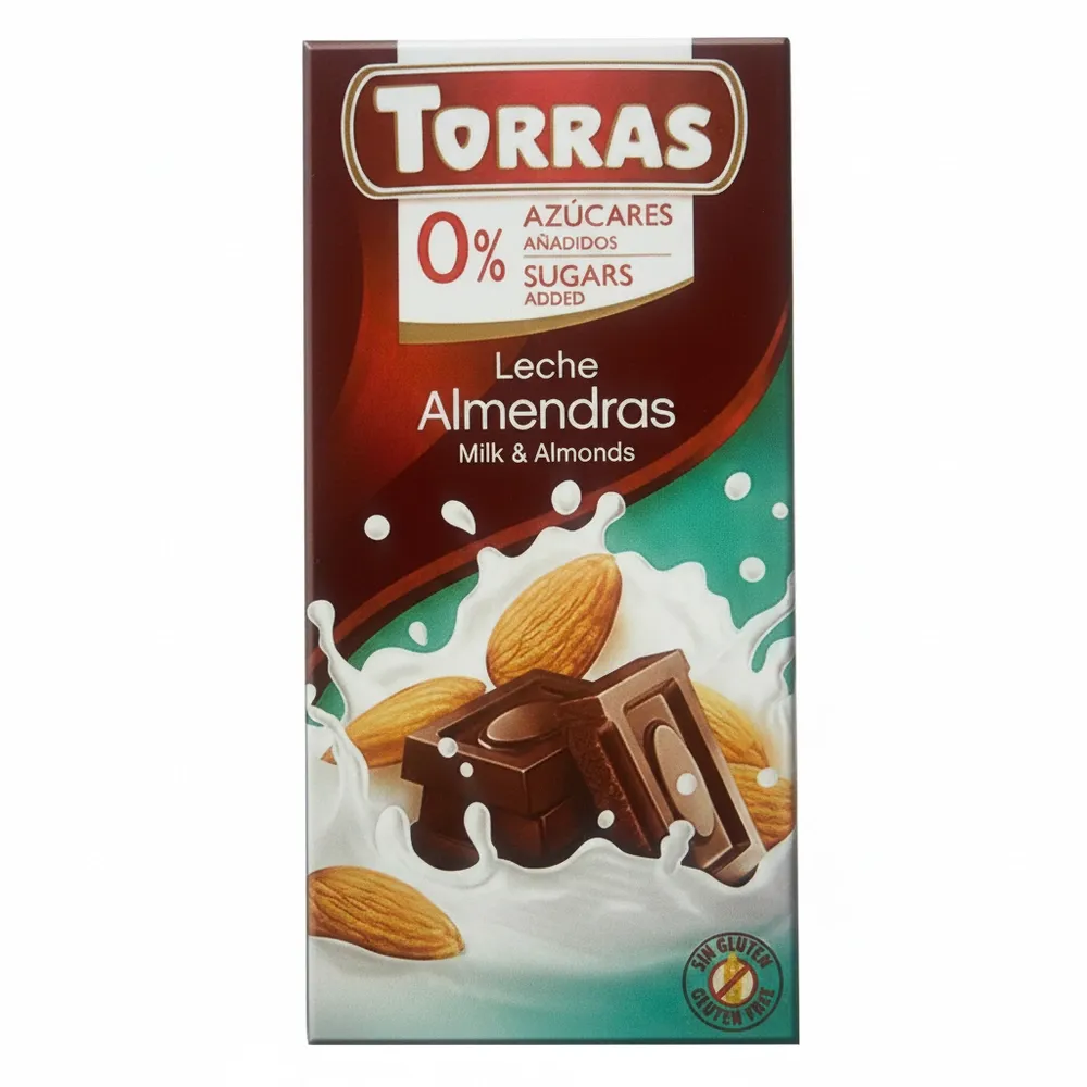 Chocolate Con Leche Y Almendras Sin Azucar Torras