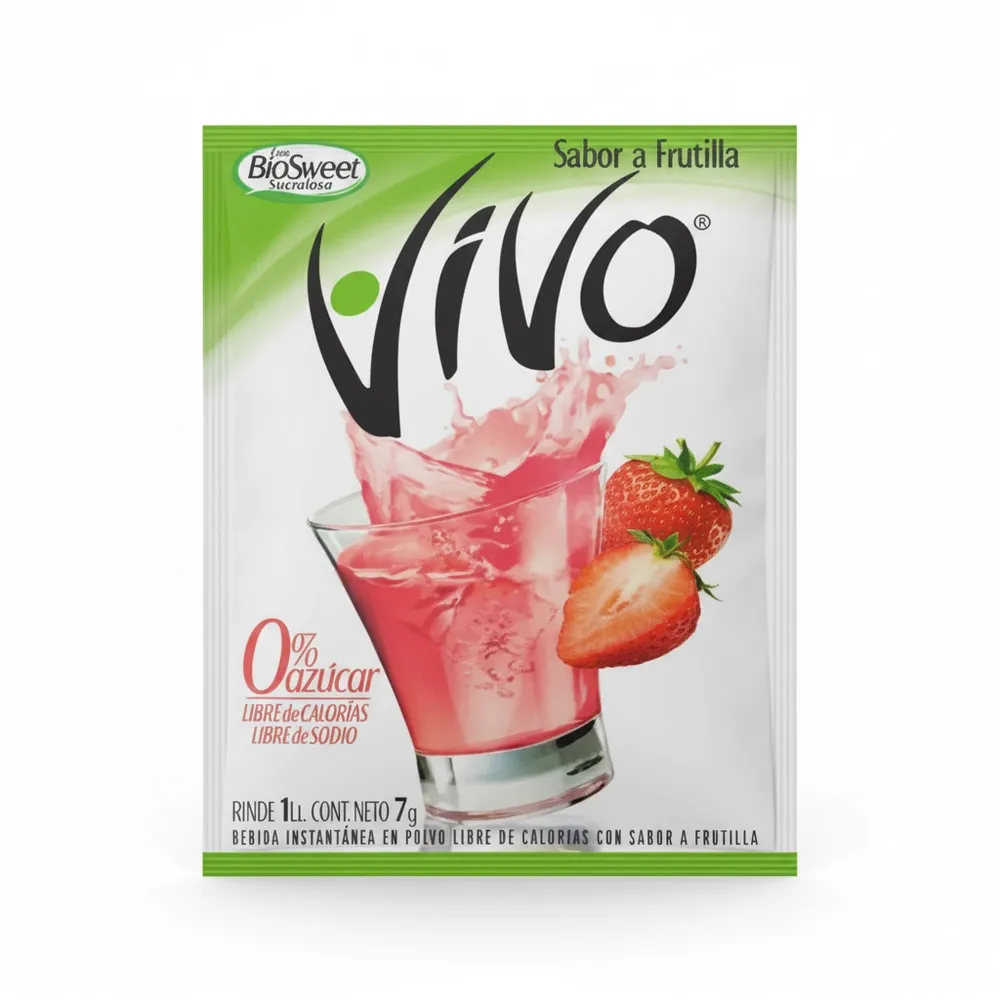 Jugo En Polvo Fresa Vivo 7 Gr