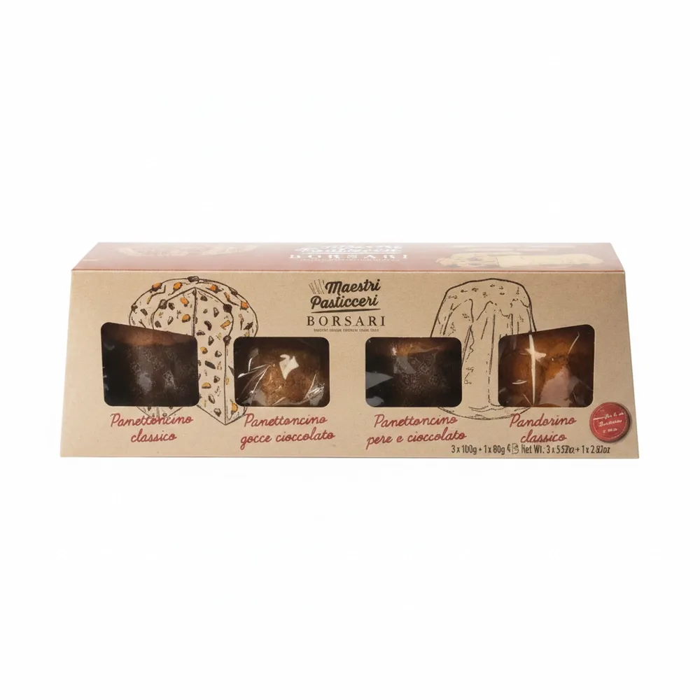 Set De 4 Mini Panettone 3 Borsari 80 G