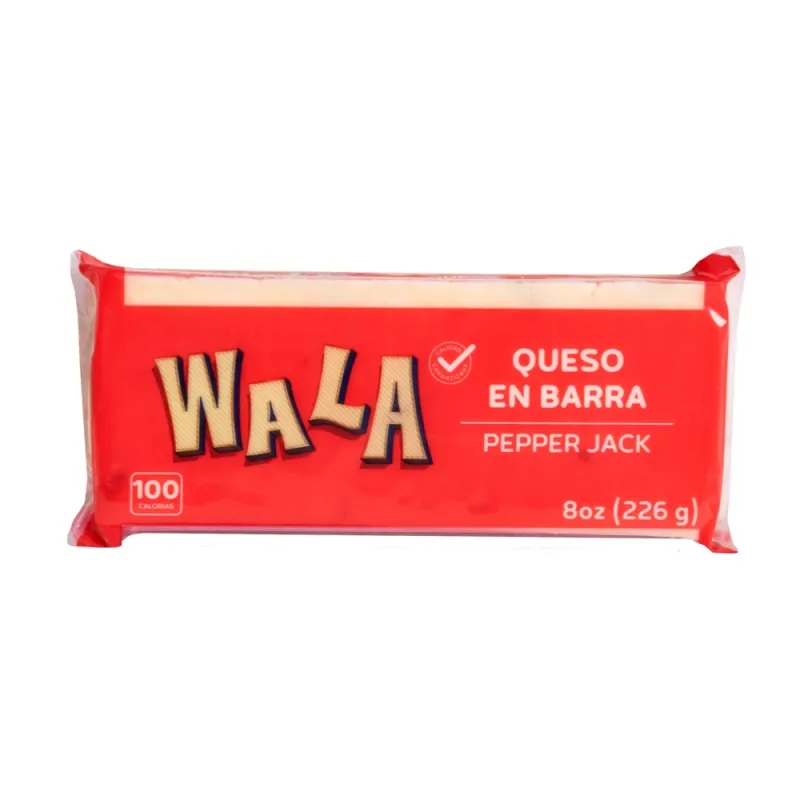 Queso Pepper Jack En Barra Wala 8 Oz