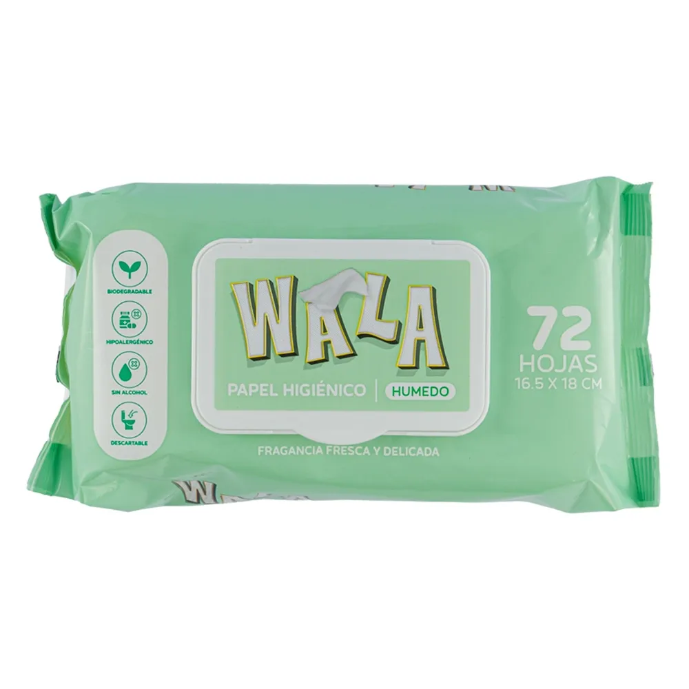 Toallas Humedas Wala Tipo Papel 72 Un