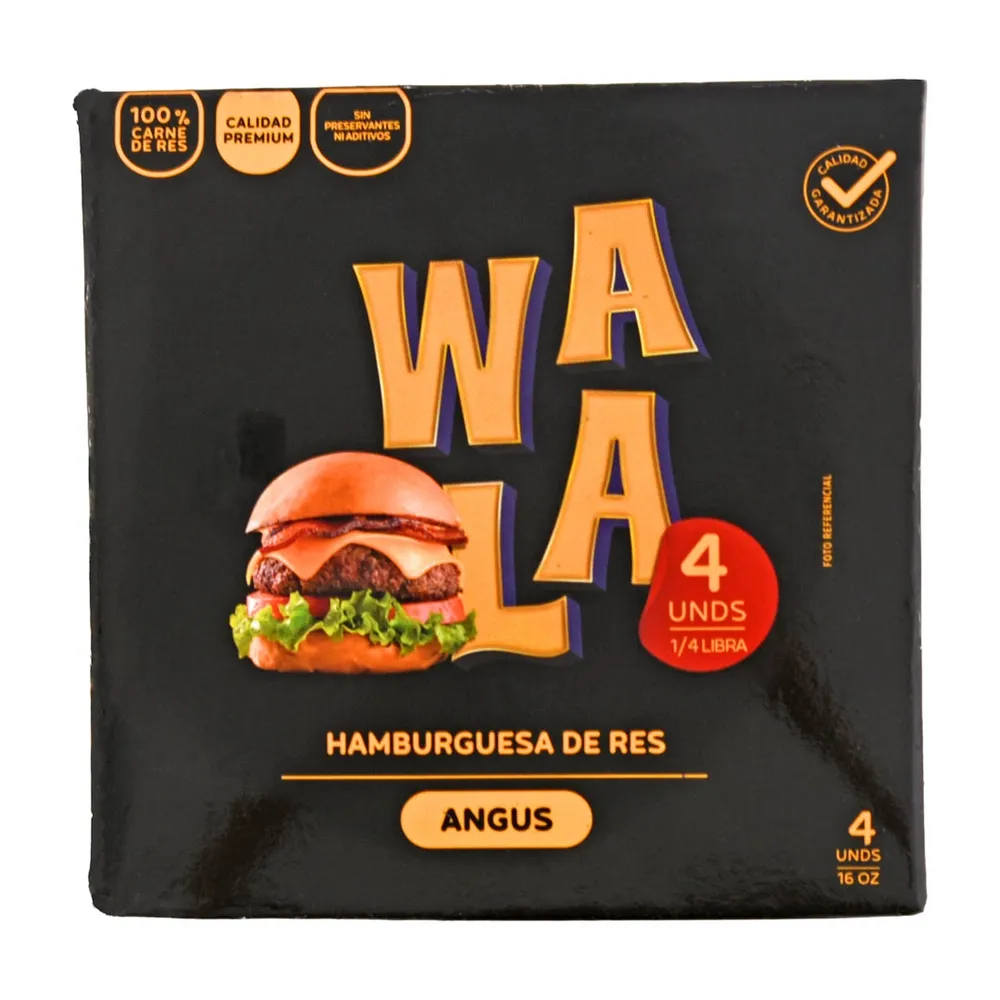 Hamburguesa Angus 4 Oz Wala 4 Und