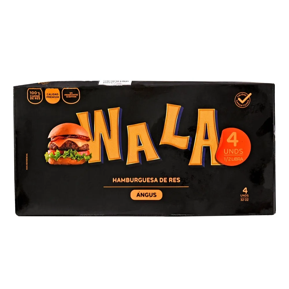 Hamburguesa Angus 8 Oz Wala 4 Und
