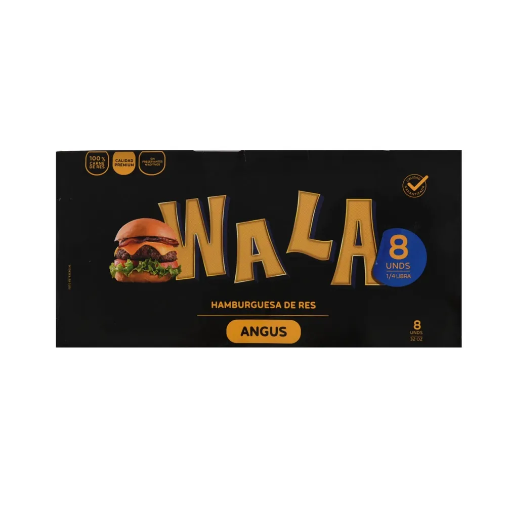 Hamburguesa Angus 4 Oz Wala 8 Und