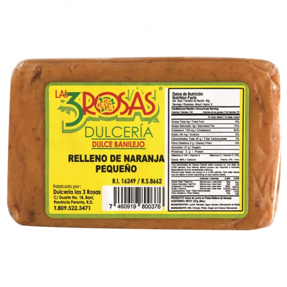 Dulce Las 3 Rosas Relleno De Naranja