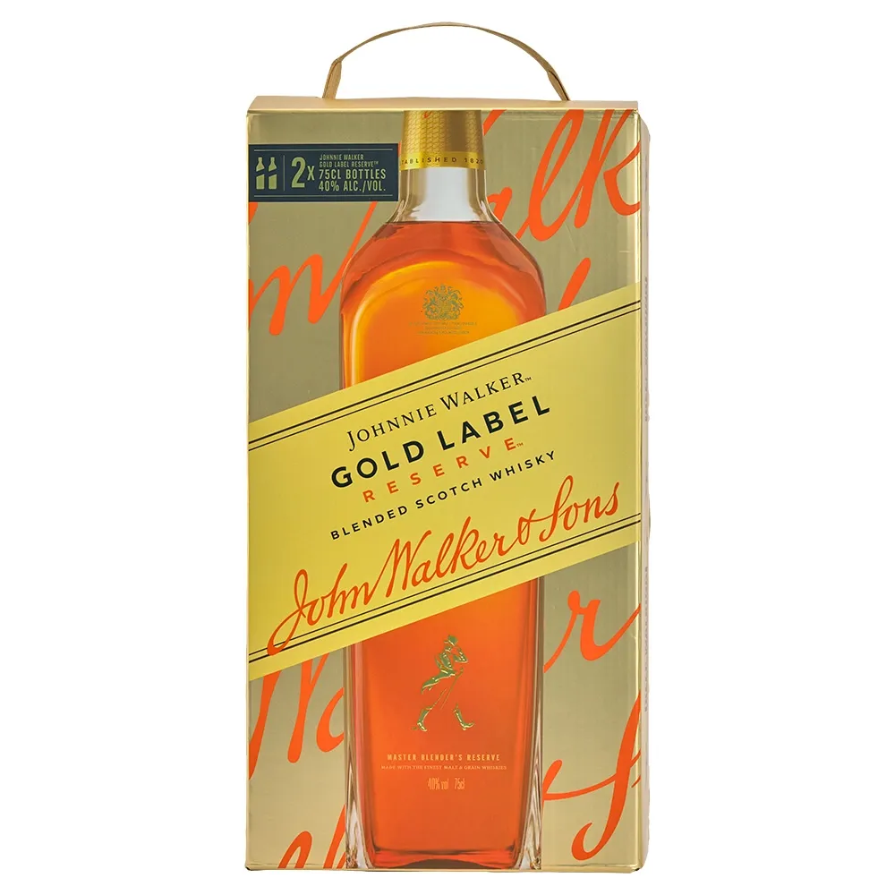 Whisky Johnnie Walker Gold Label Reserve 0.75 Litros Paquete de 2 Unidades