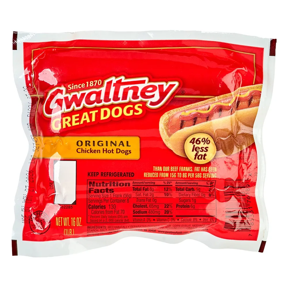 Salchicha Gwaltney Hot Dog Original 8/1 16 Oz