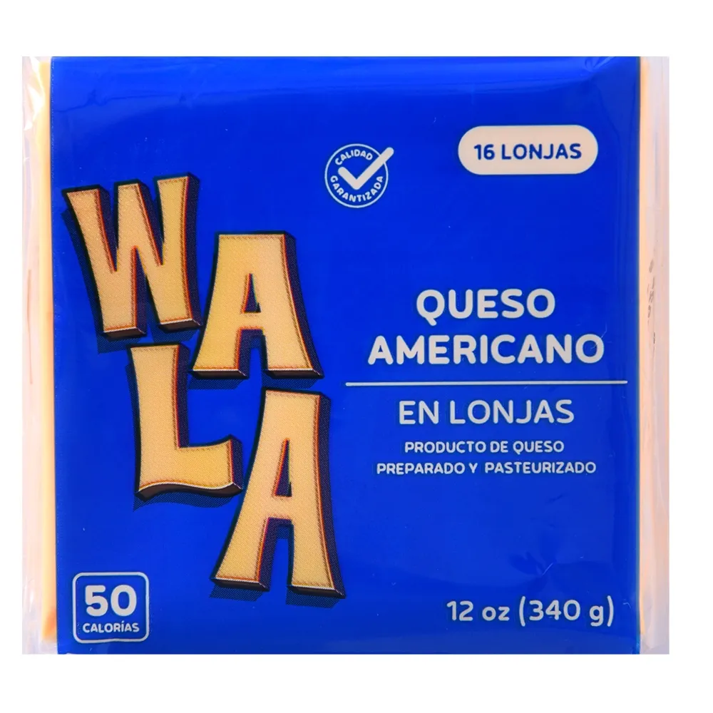 Queso Americano Wala 16 Rebanadas 12 Onzas