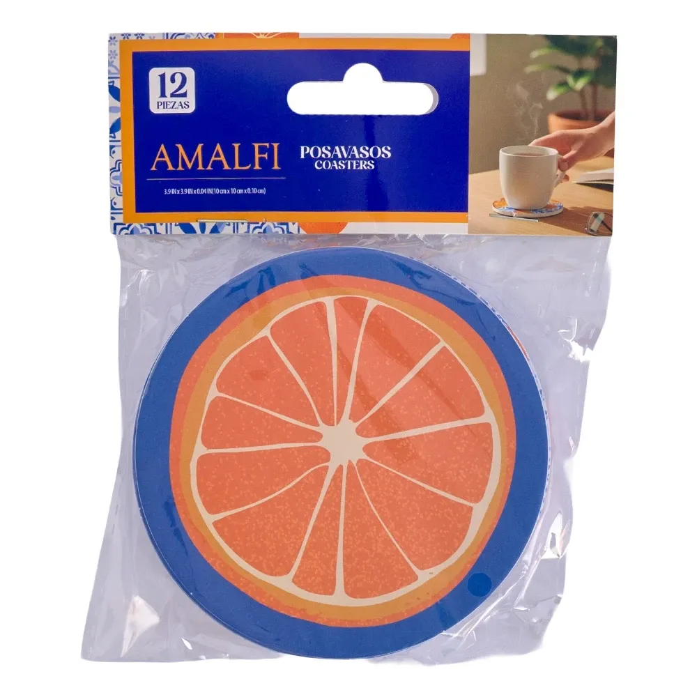 Portavasos De Papel Amalfi Naranja 12 Unidades