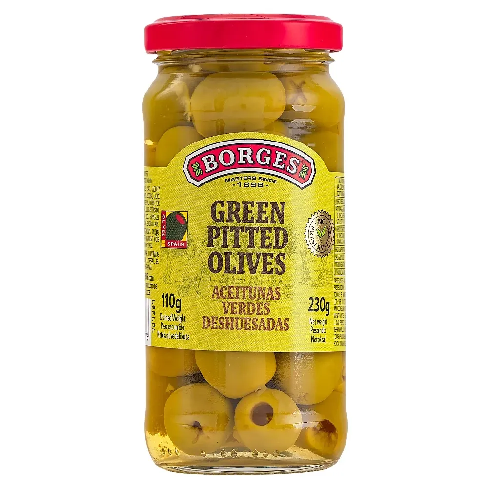 Aceitunas Verde Borges Enteras Deshuesadas 230 G