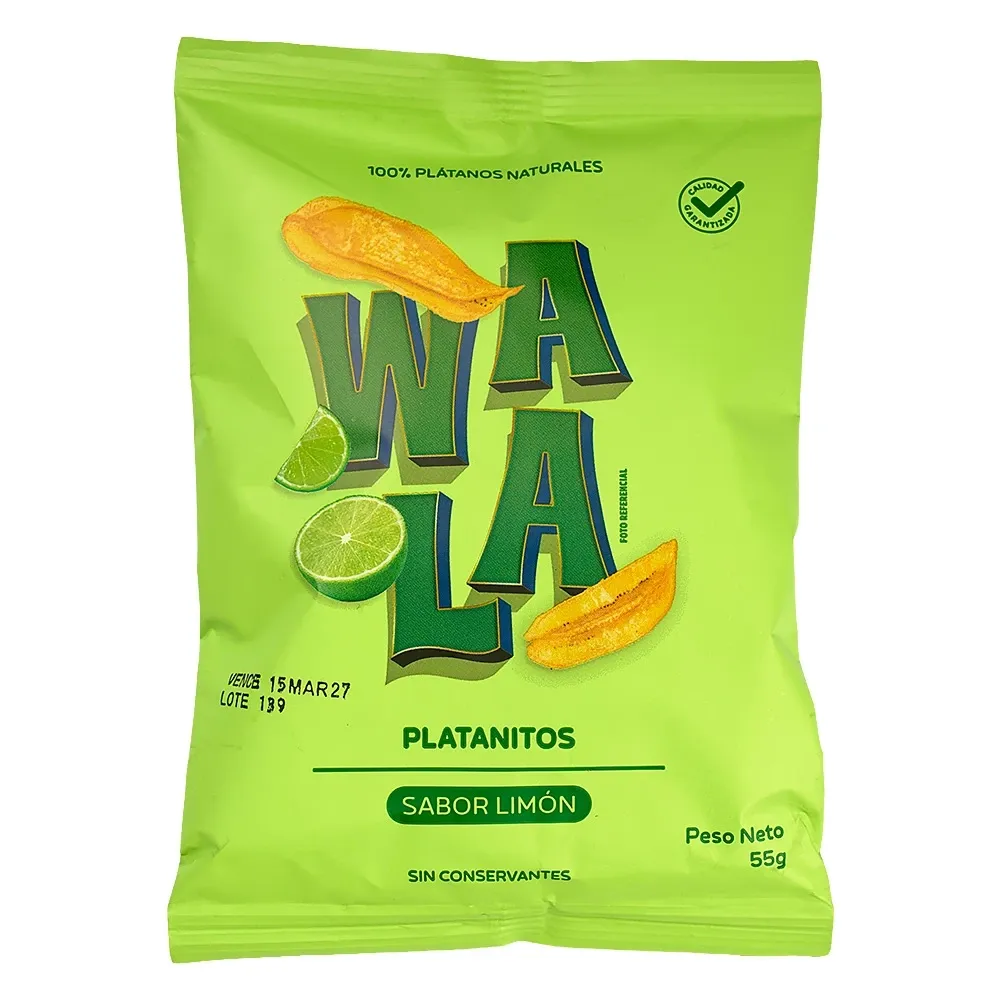 Platanitos Fritos Con Limón Wala 55 Gramos