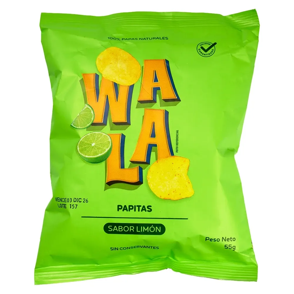 Papas Fritas Con Limón Wala 55 Gramos