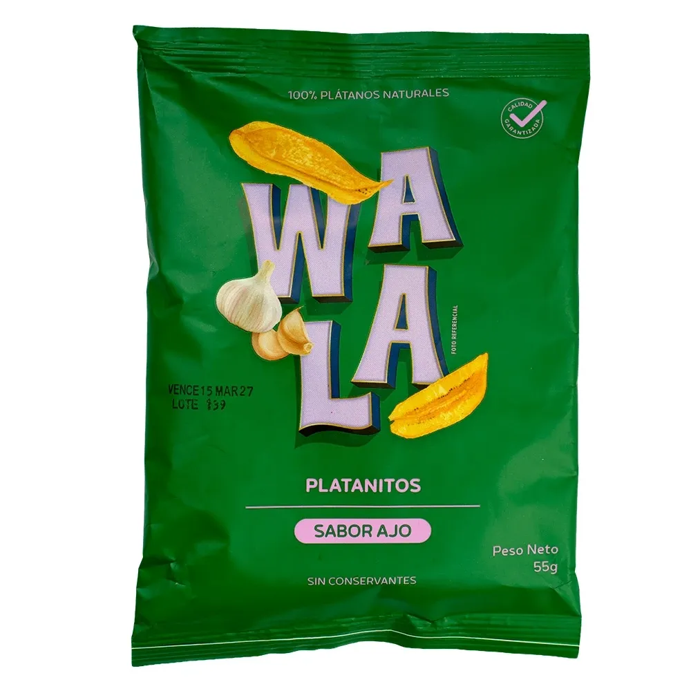 Platanitos Fritos Con Ajo Wala 55 Gramos