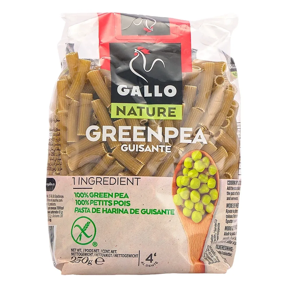 Pasta De Macarrones De Guisantes Gallo Nature 250 Gramos