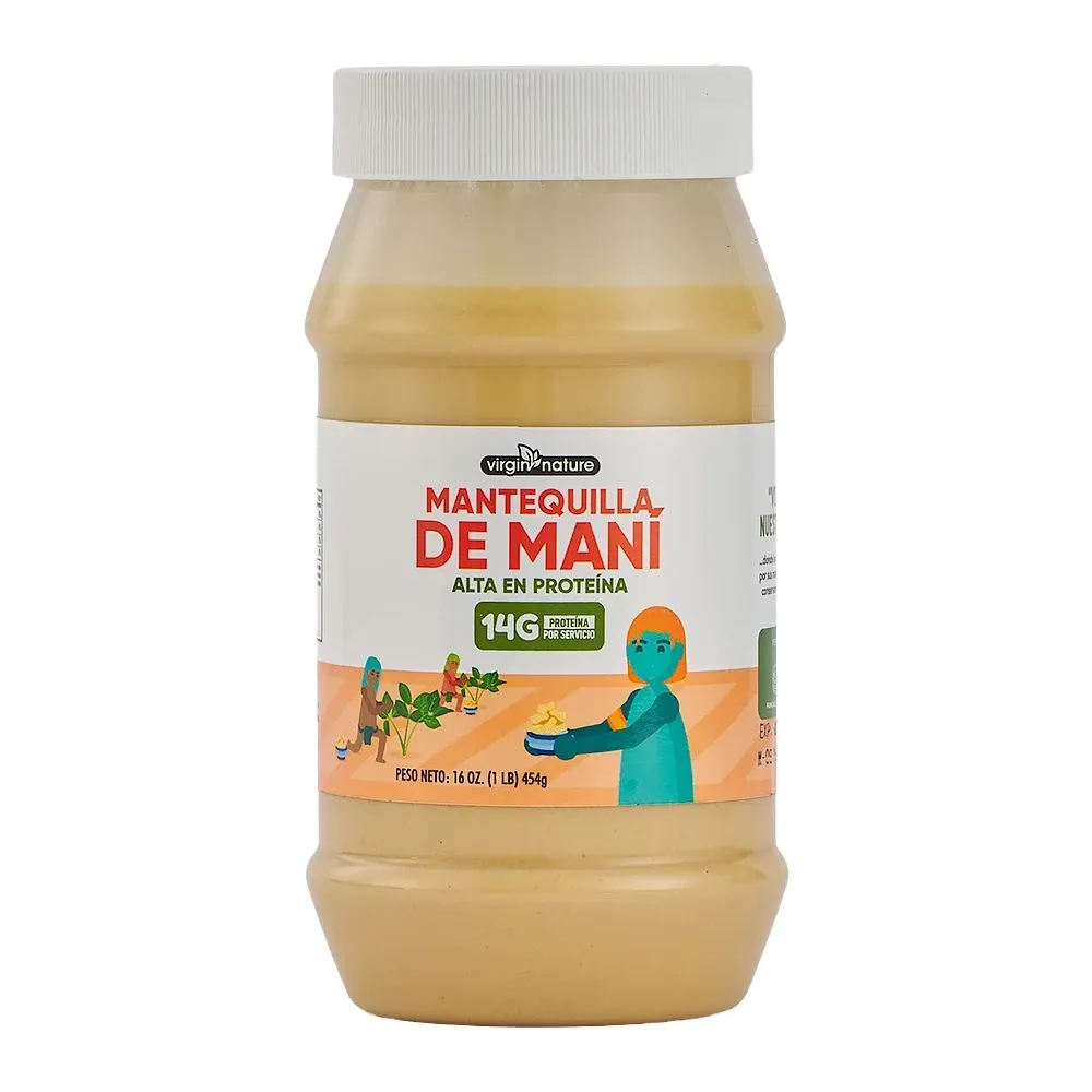Mantequilla Maní Virgin Nature Proteína 16 Onzas