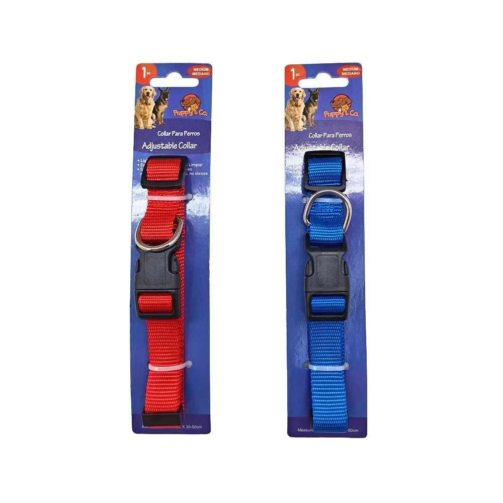 Collar Para Mascota Puppy & Co 2.0 Cm Rojo Y Azul