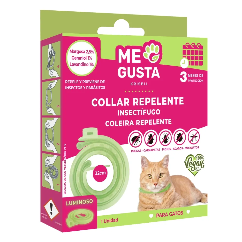 Collar Luminiscente Repelente Me Gusta Gatos