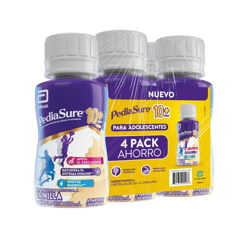 Suplemento Pediasure 10+ Vainilla 220 ML 4 Unidades