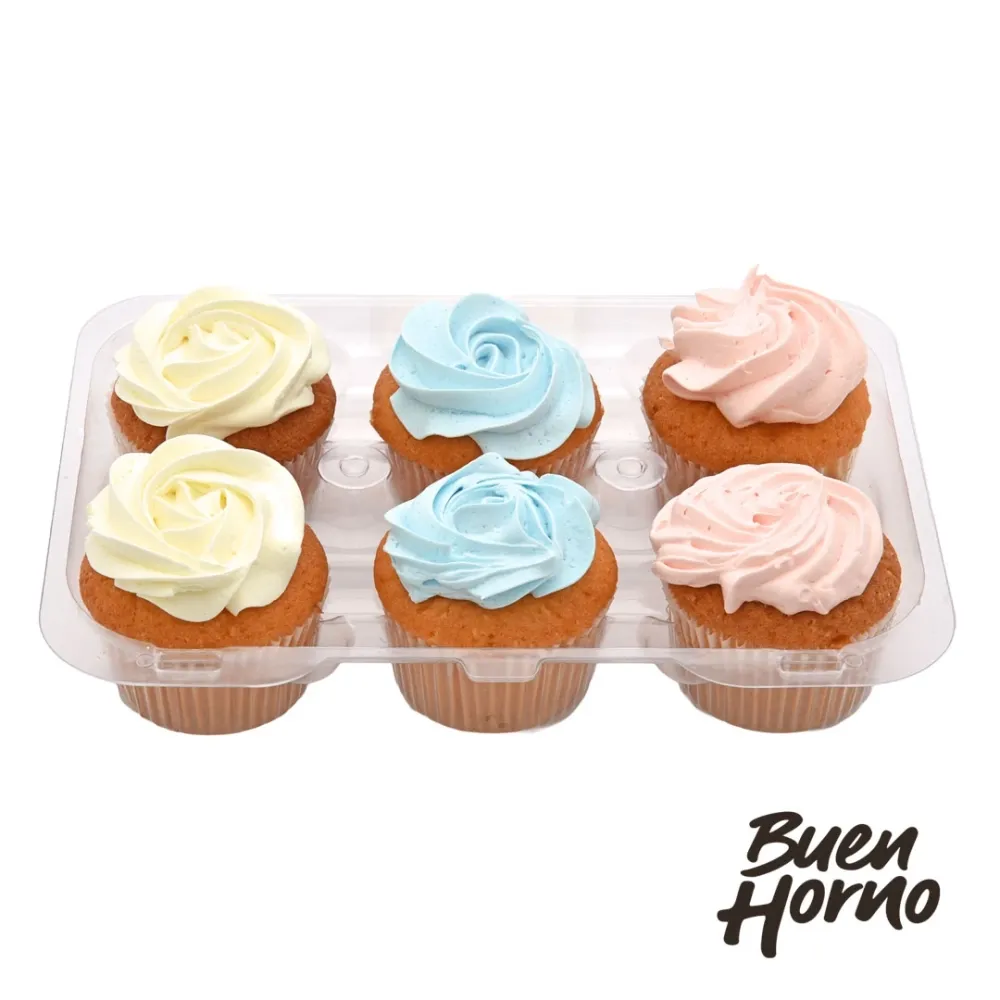 Cupcakes Decorados Buen Horno 6 Unidades