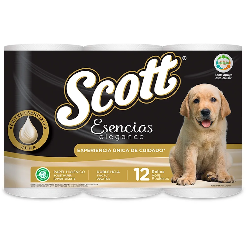 Papel Higiénico Scott Esencias Doble Hoja 12/1