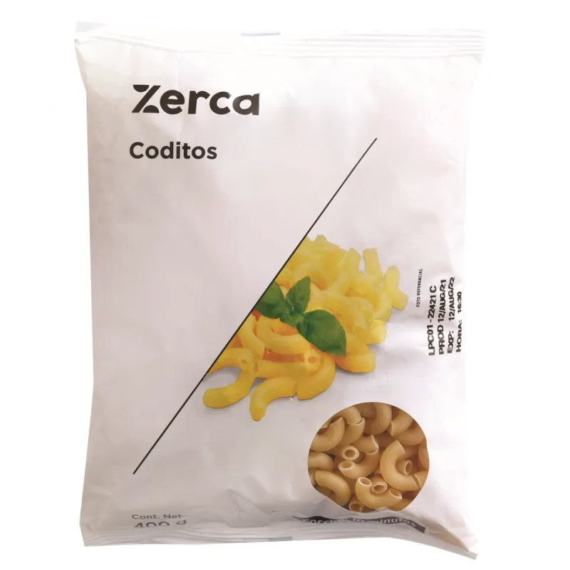 Pasta Coditos Pequeños Zerca 400 G